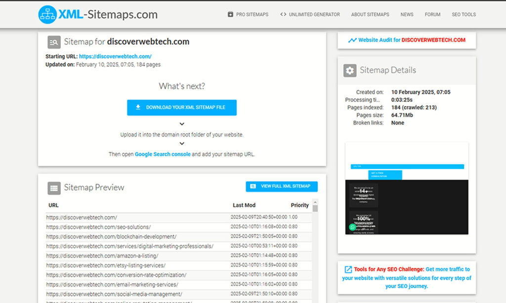 Site in XML-Sitemaps.com