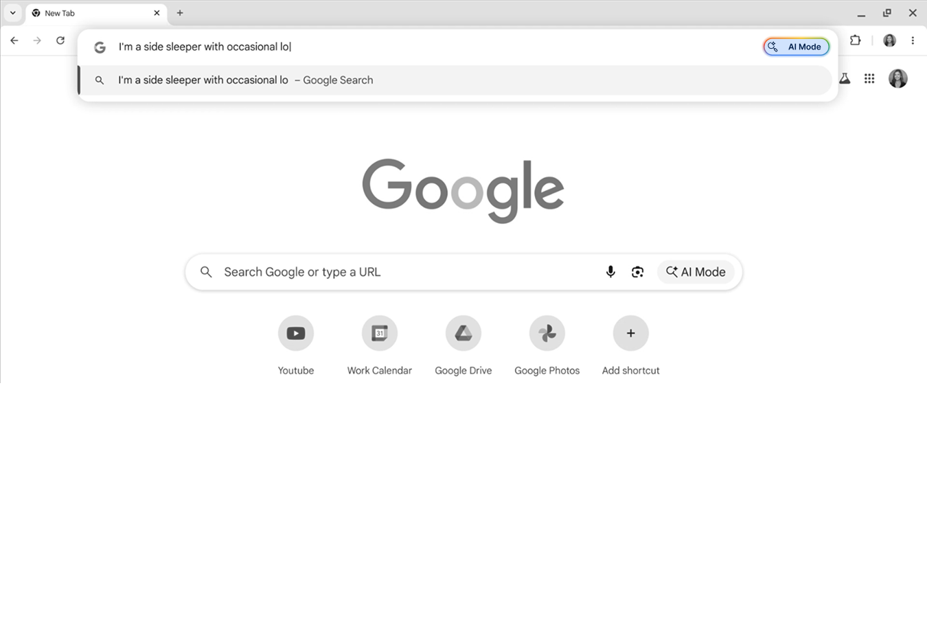 AI Mode in the Chrome Address Bar