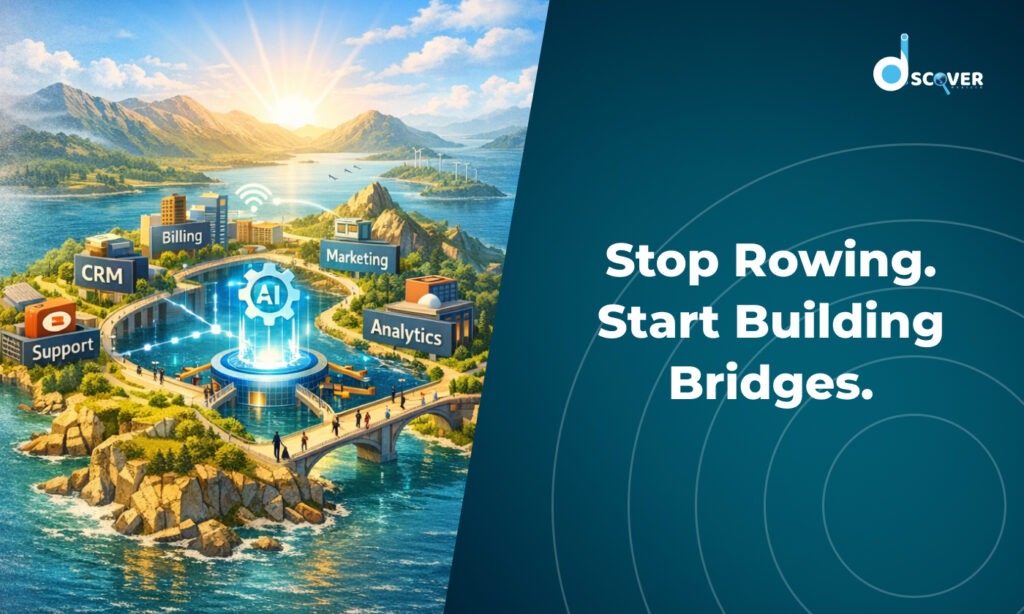 SaaS islands connected into a unified tech ecosystem