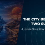 Two-sun city representing hybrid cloud